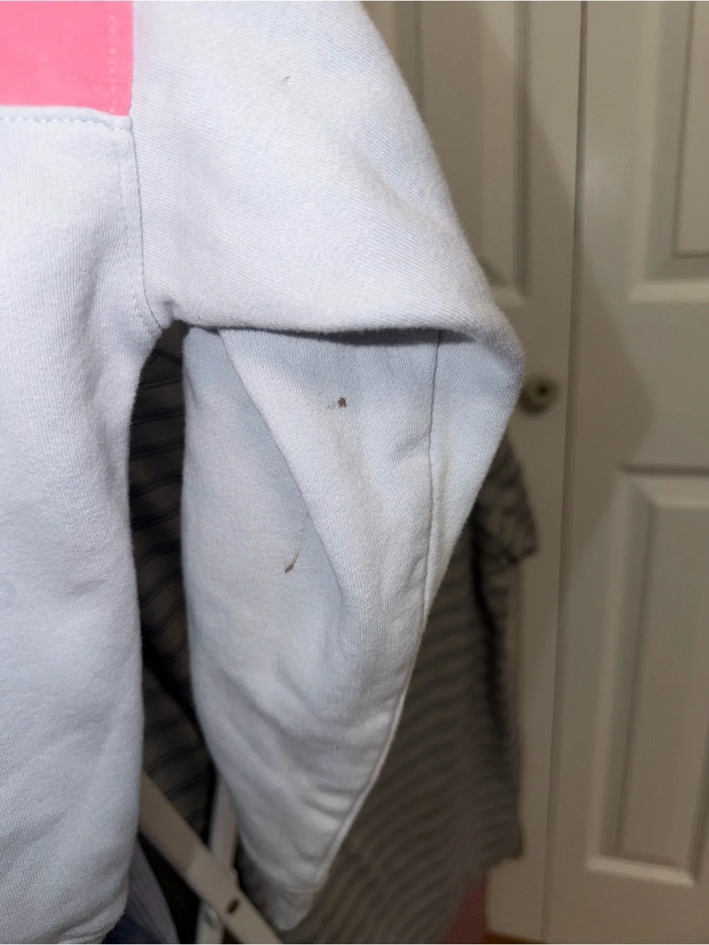 Girls Old Navy Pink and White Half-Zip Colorblock Pullover Sweater